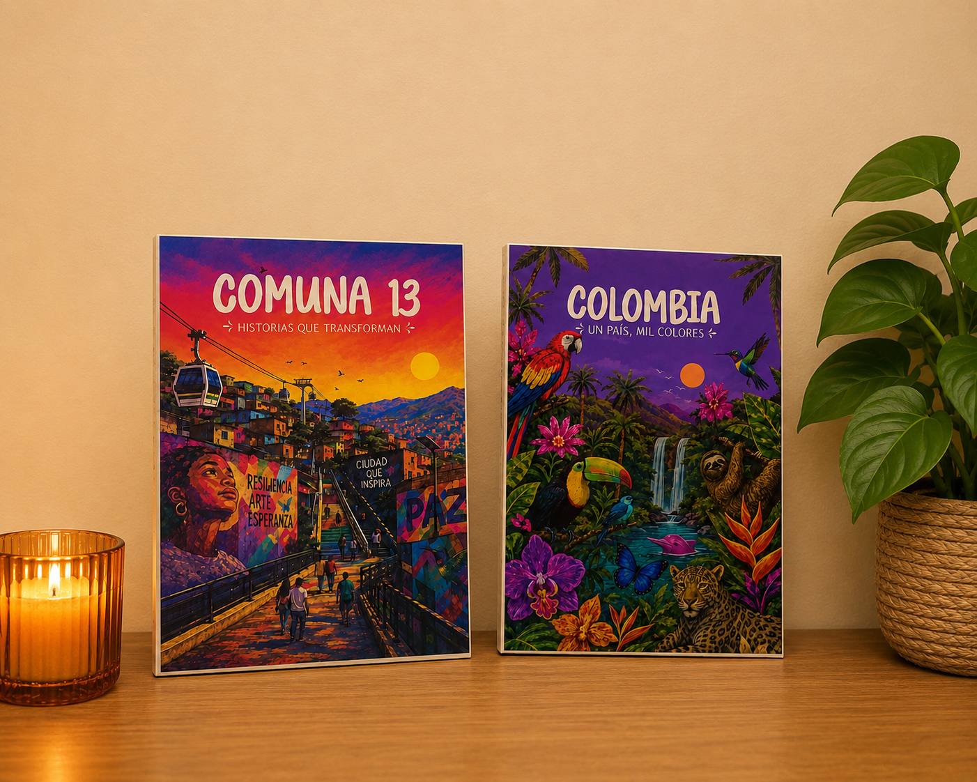 Cuadros Comuna 13 y Colombia