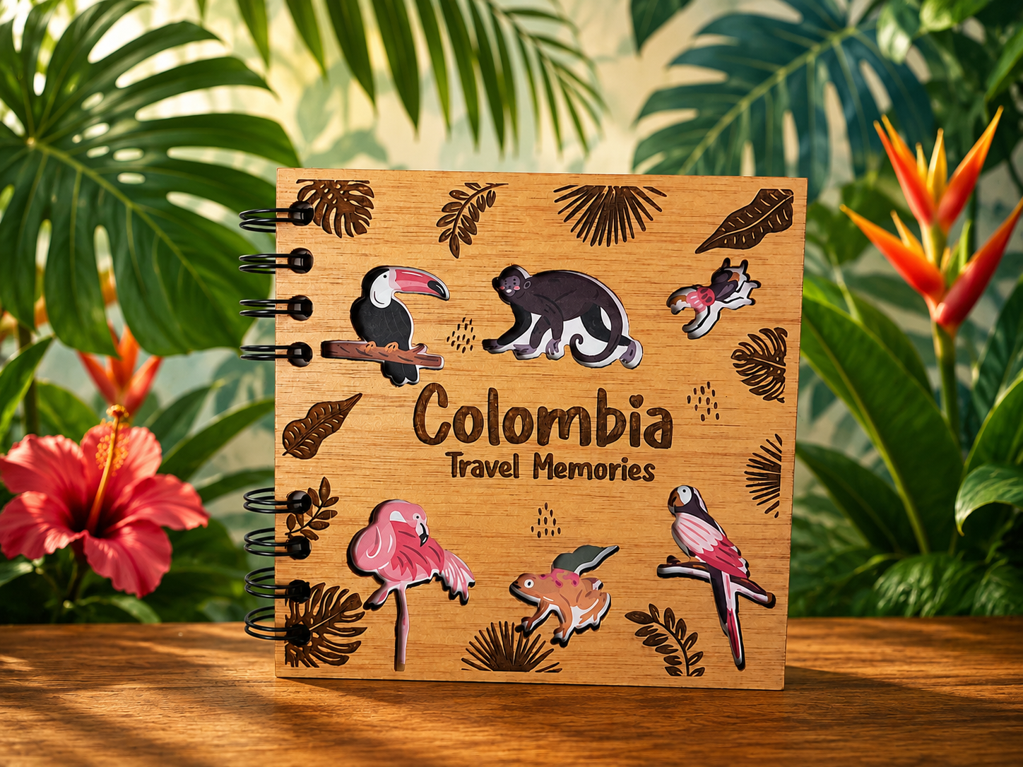 Libreta Colombia, portada de madera